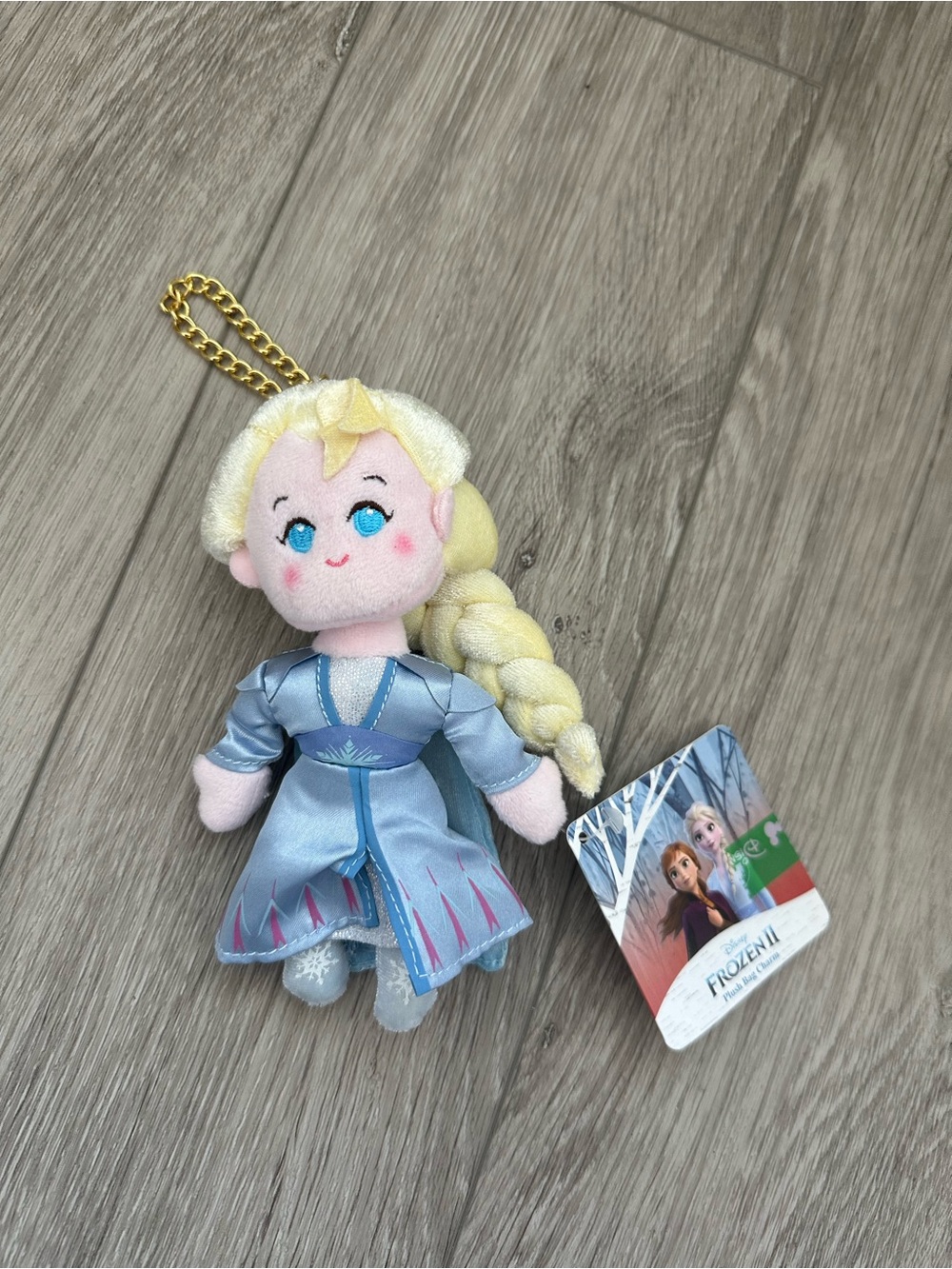 NWT Hong Kong Disneyland Frozen 2 Elsa Plush Keychain Bag Charm